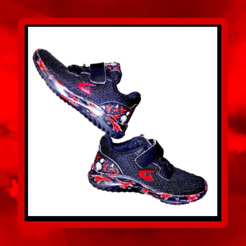 Geers Dream Seek Toddler black red nonslip sneaker